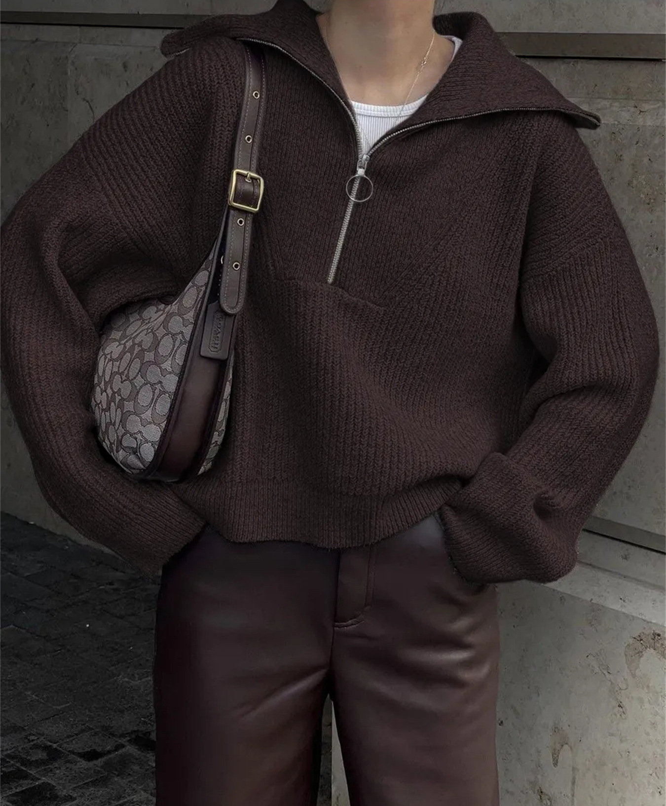Solid Color Long Sleeve Pullover Sweater