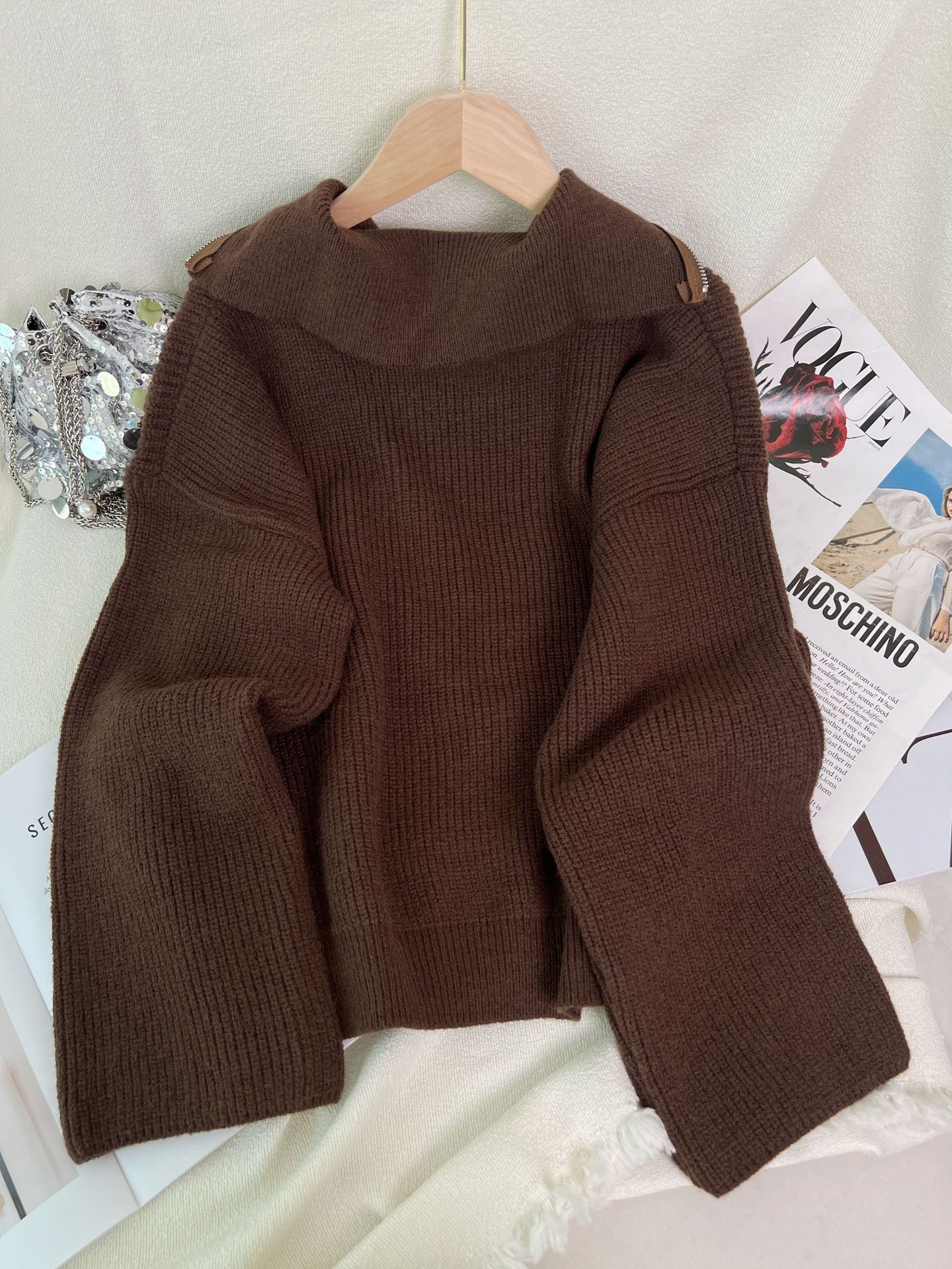 Solid Color Long Sleeve Pullover Sweater