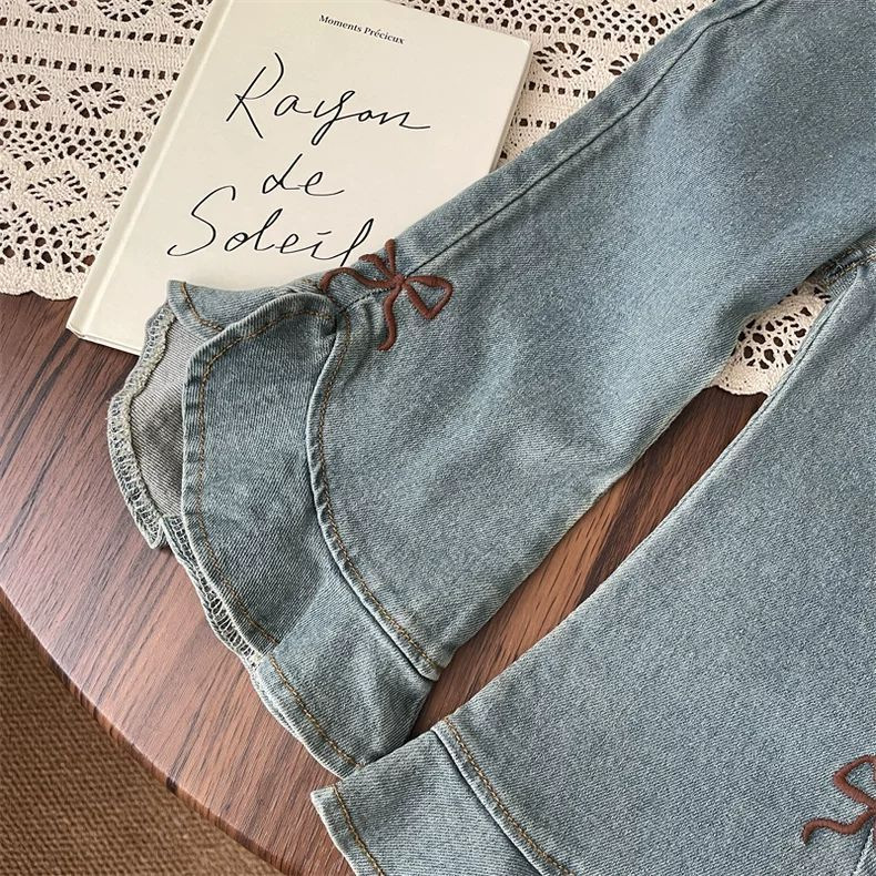 Korean Style Soft-Treated Printing Toddler Denim Jeans