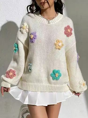 Loose Knitted Round Neck Sweater
