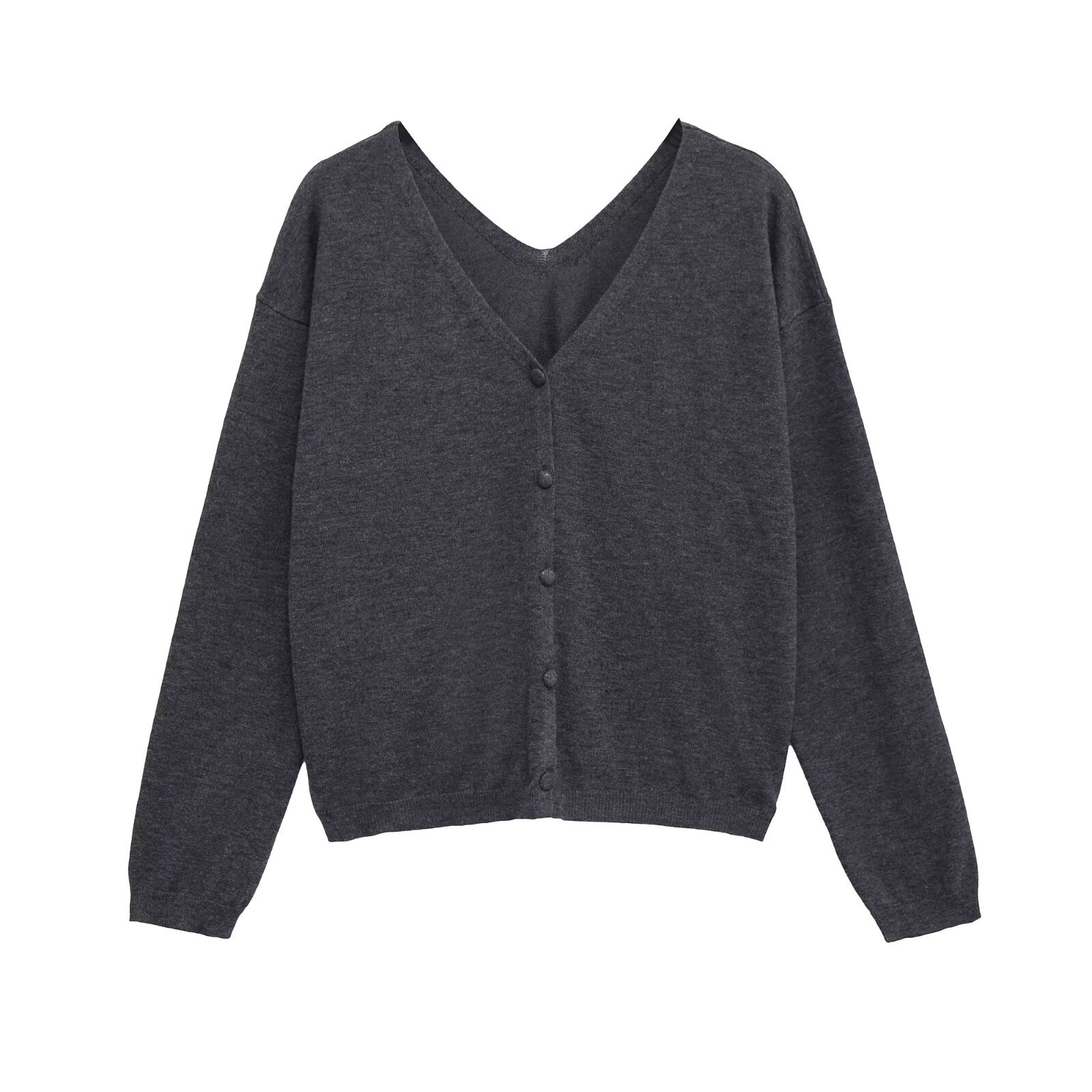 Fashionable Front And Back V-Neck Knitwear Style