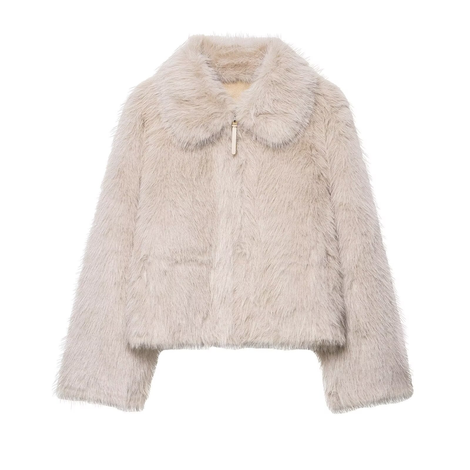 Double-Sided Faux Fur Effect Casual Jacket