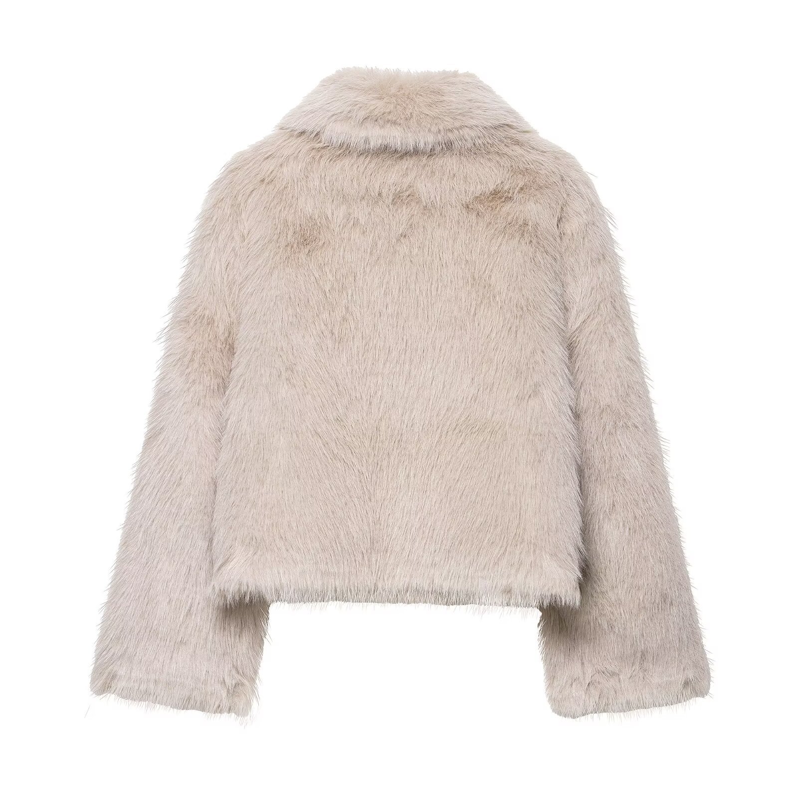 Double-Sided Faux Fur Effect Casual Jacket