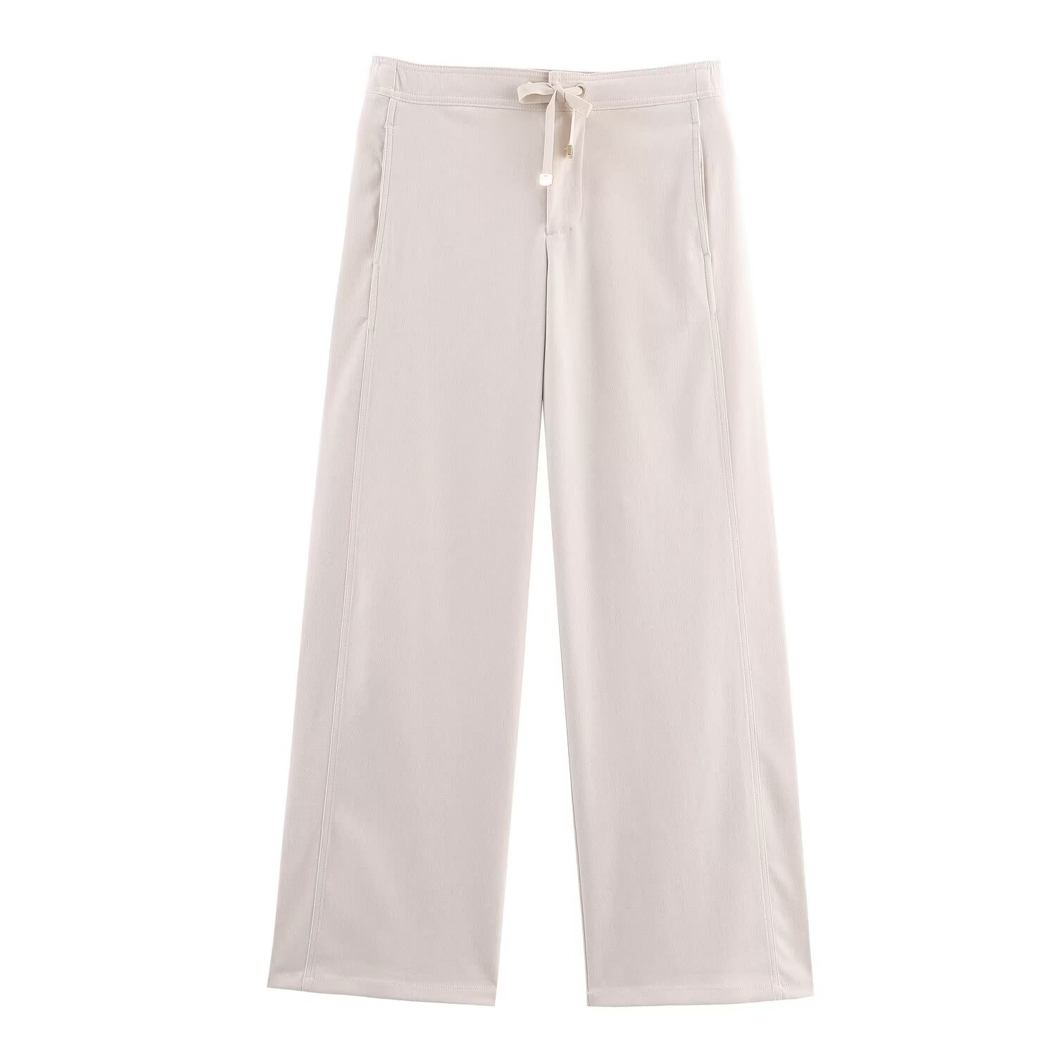 Adjustable Waist Pocket Detail Jacket And Wide Leg Pants