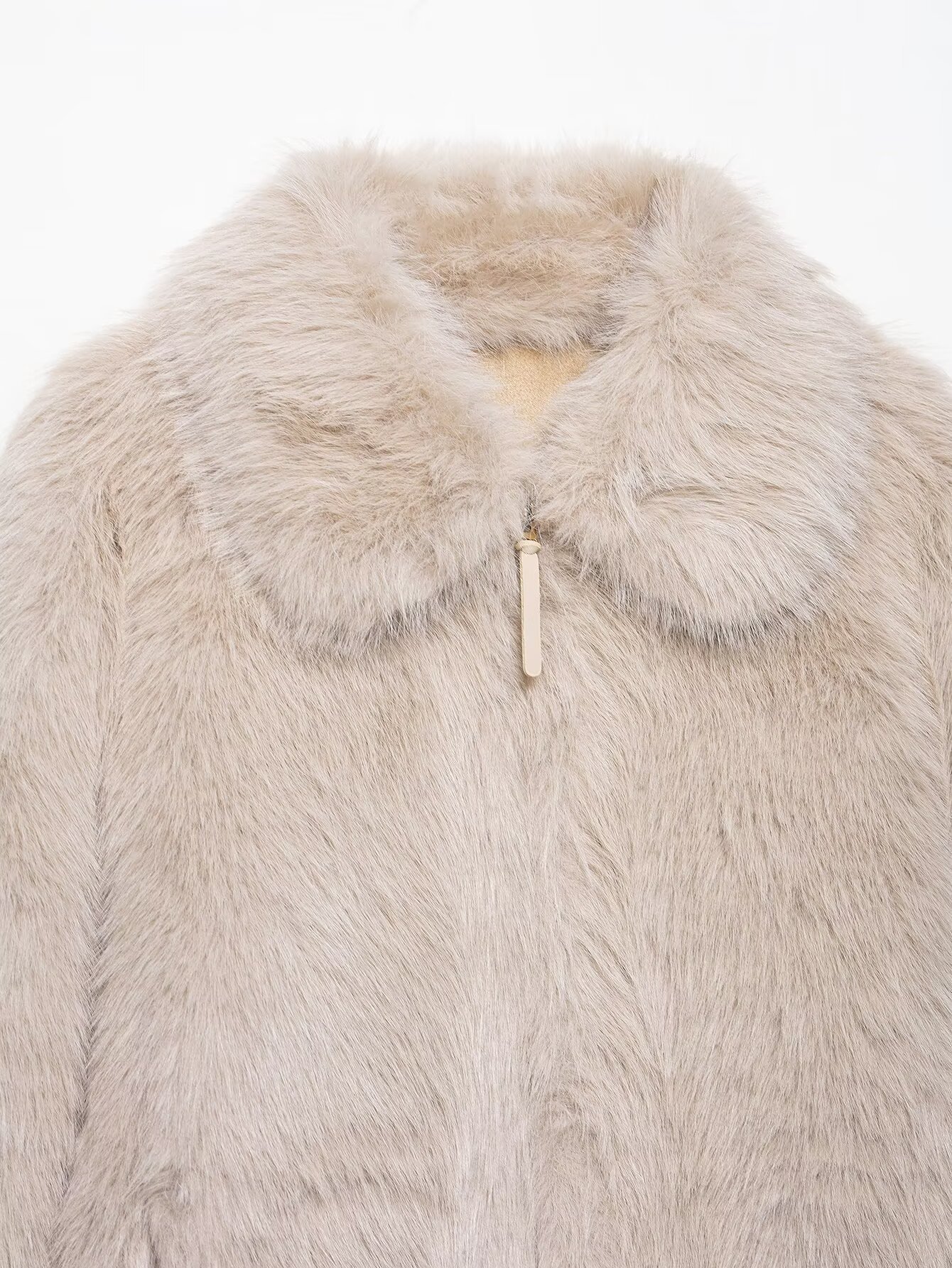 Double-Sided Faux Fur Effect Casual Jacket