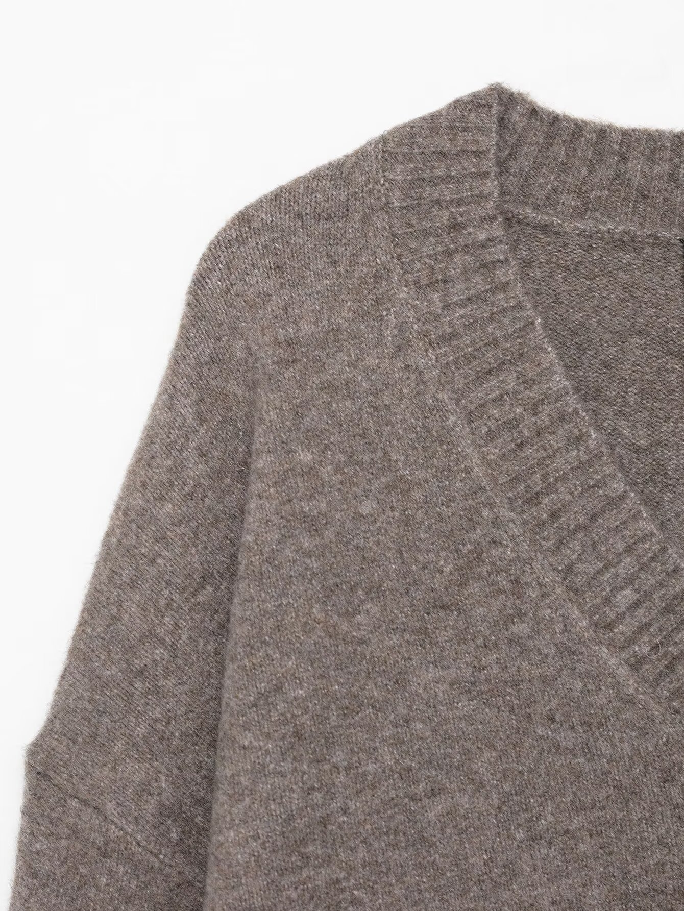 Long Sleeve Polyester And Acrylic Pure Color Sweater