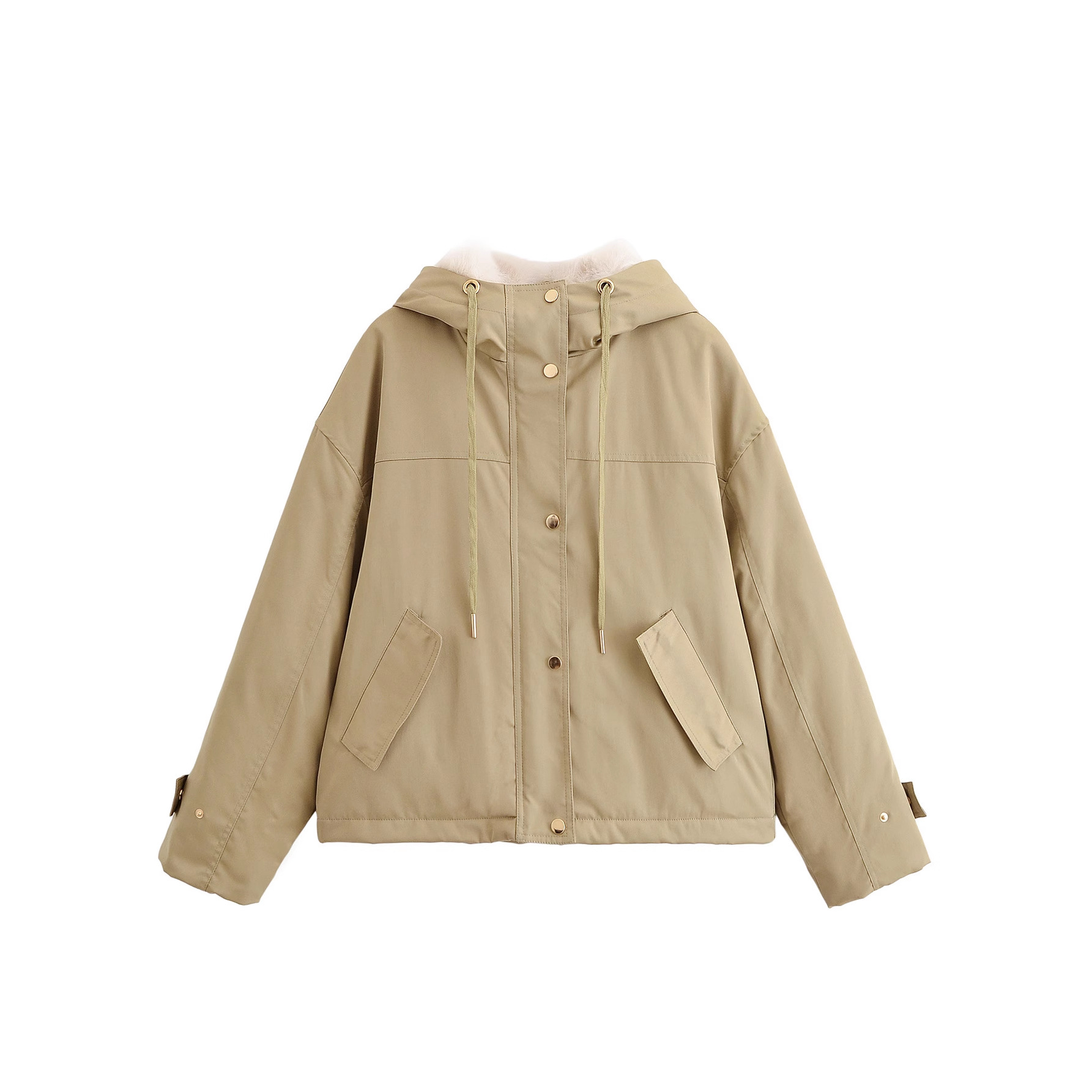 Elegant Solid Color Women's Coat In Polyester Fabric
