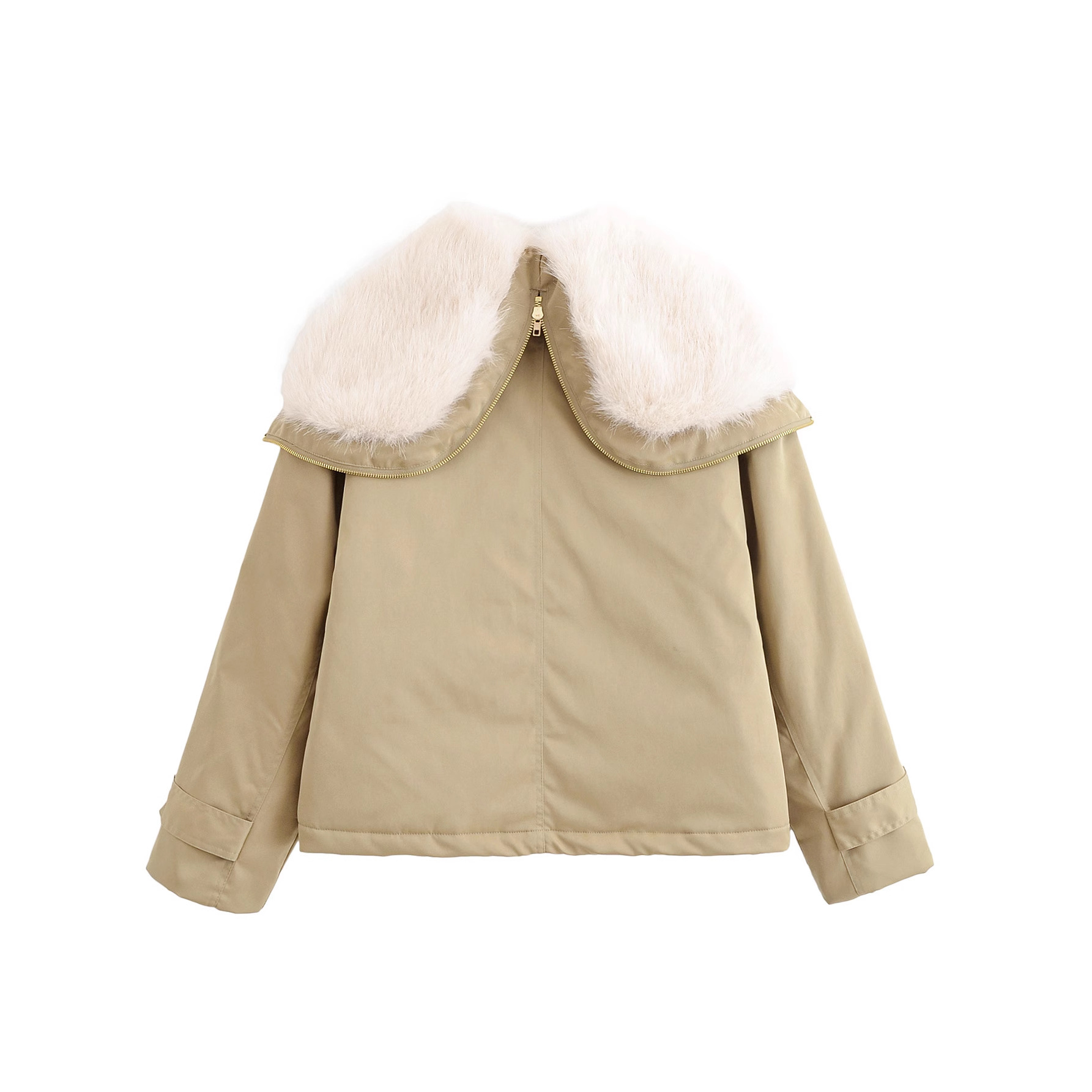 Elegant Solid Color Women's Coat In Polyester Fabric