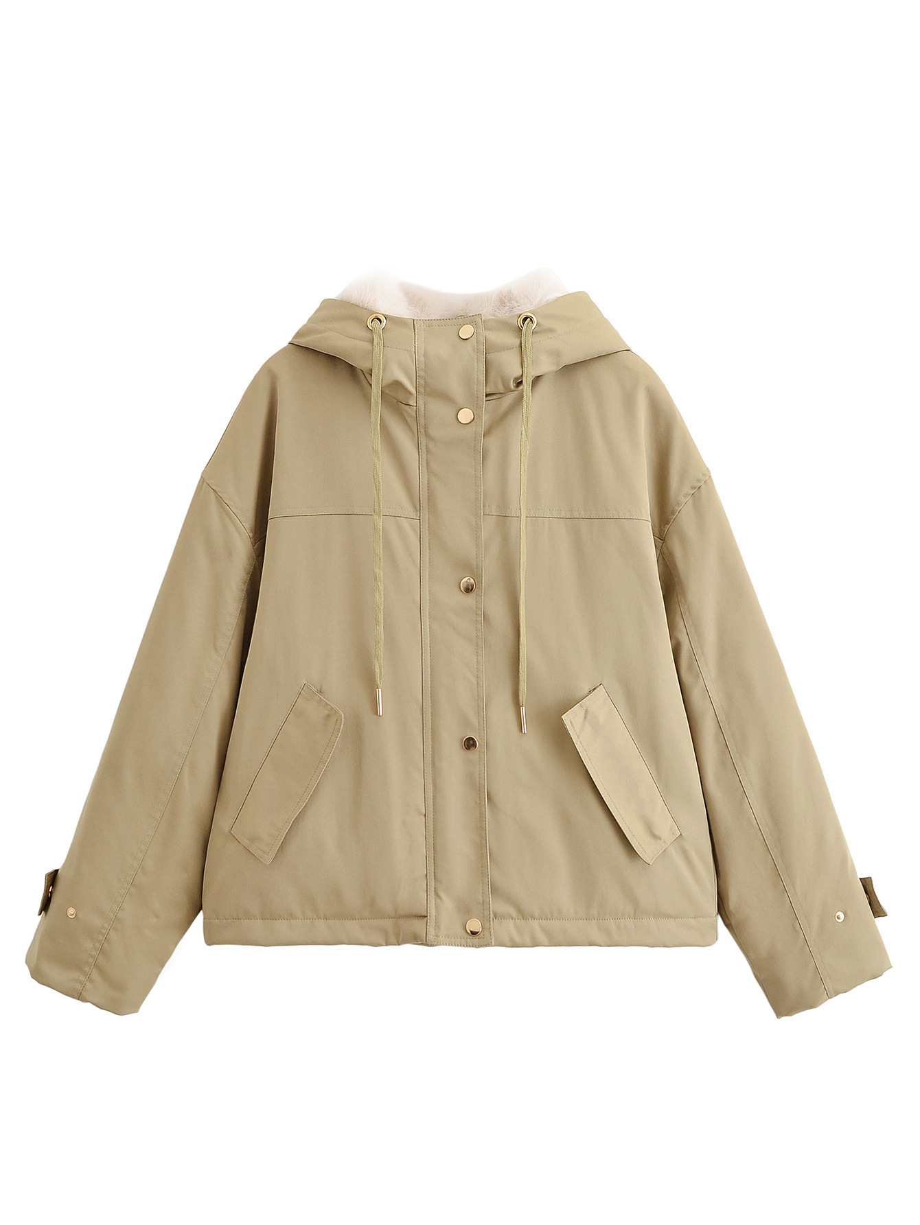 Elegant Solid Color Women's Coat In Polyester Fabric