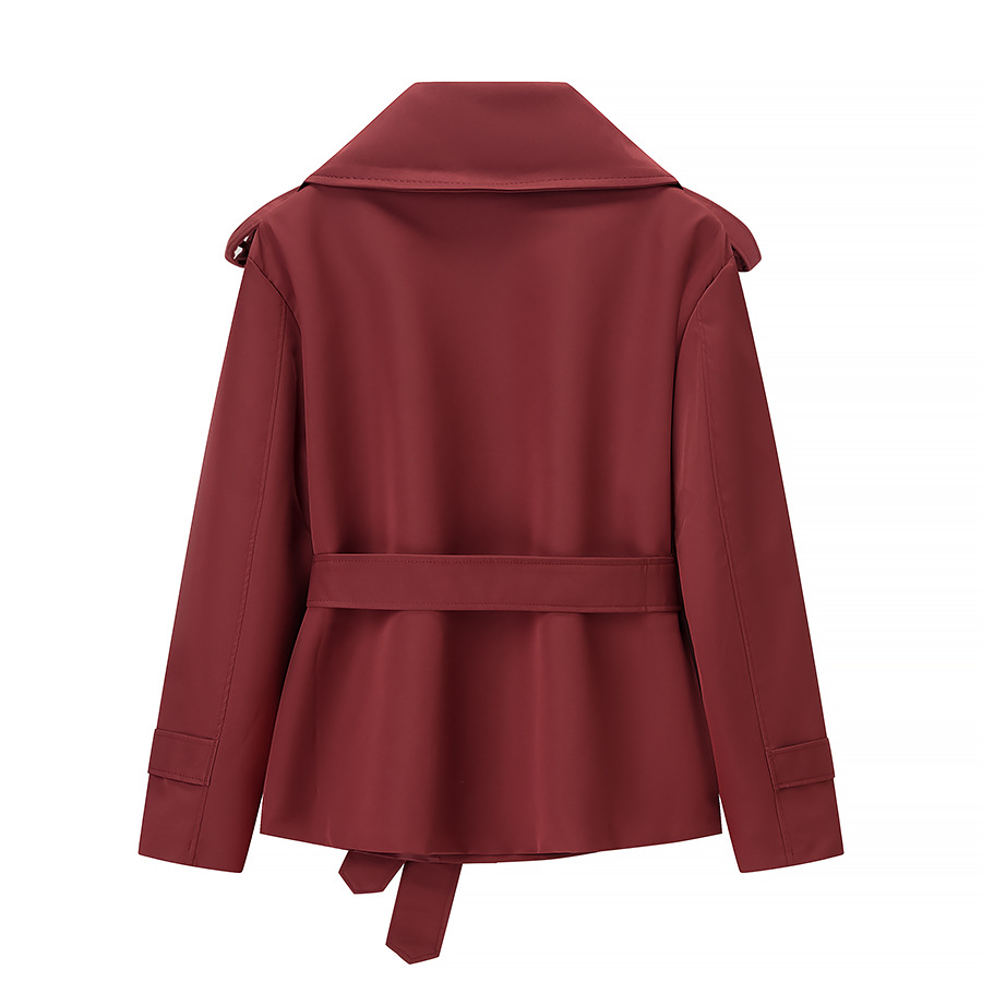 Pure Color Belted Short Jacket
