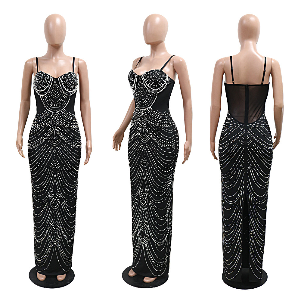 Casava Beaded V-Neck Bodycon Dress