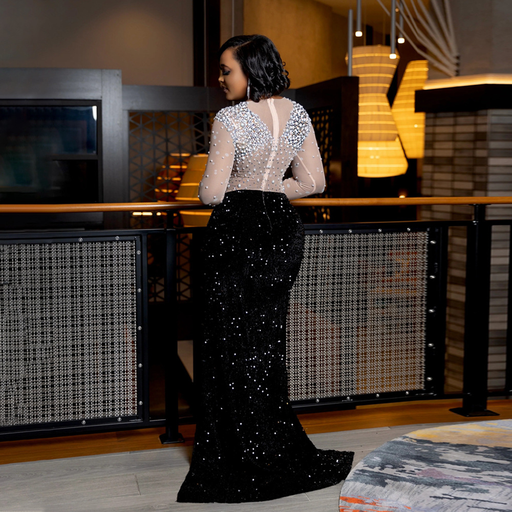 Casava Diamond Slit Evening Gown