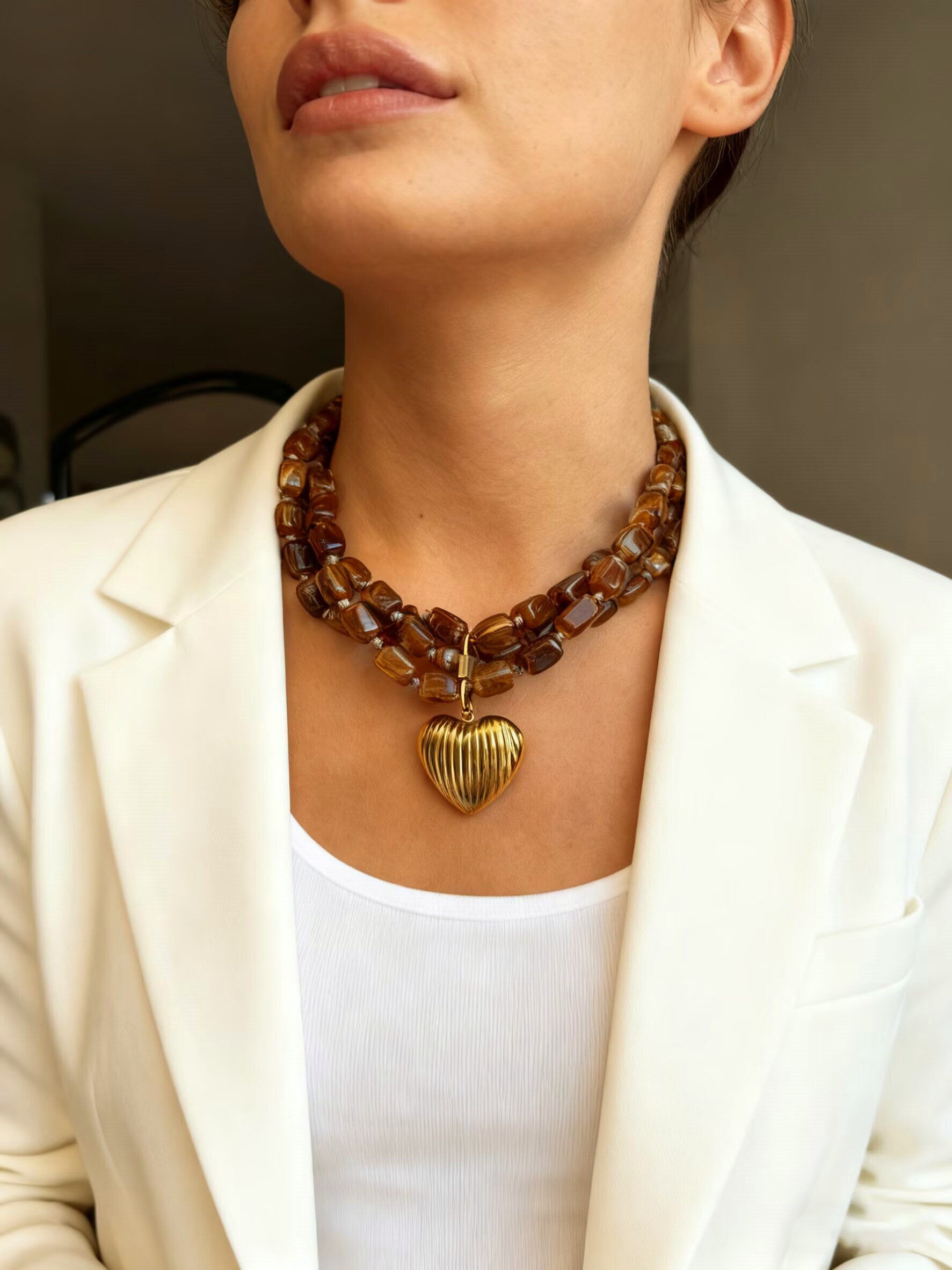 Casava Maillard Resin Heart Necklace
