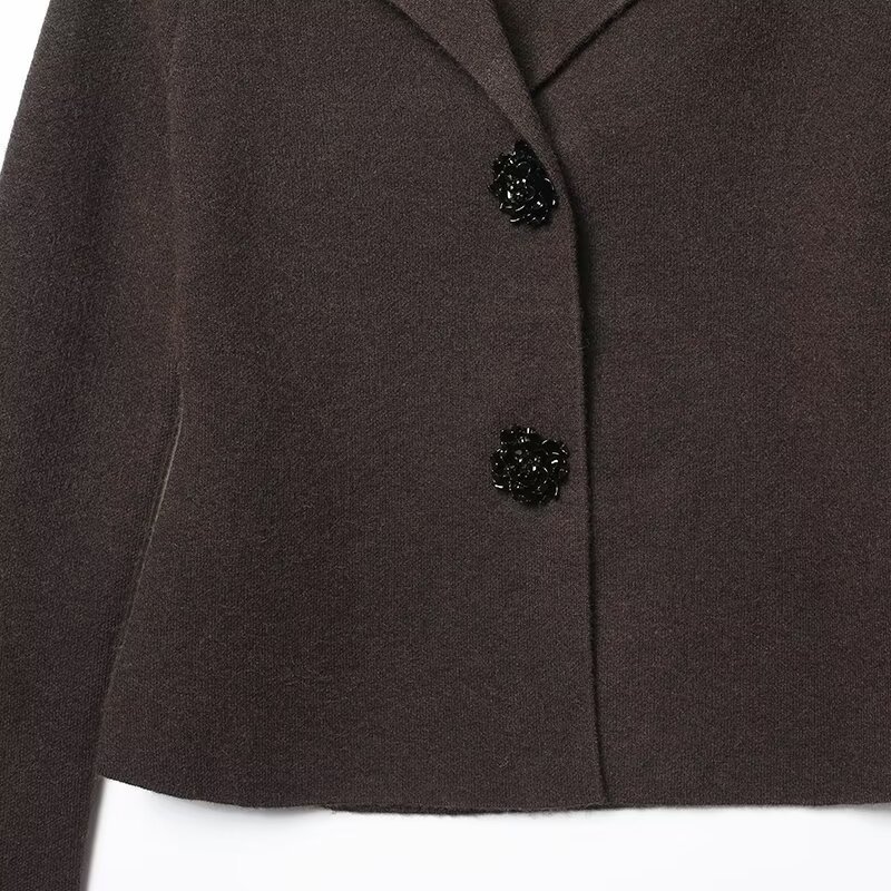 Knitted Suit Jacket With Jewelry Buttons