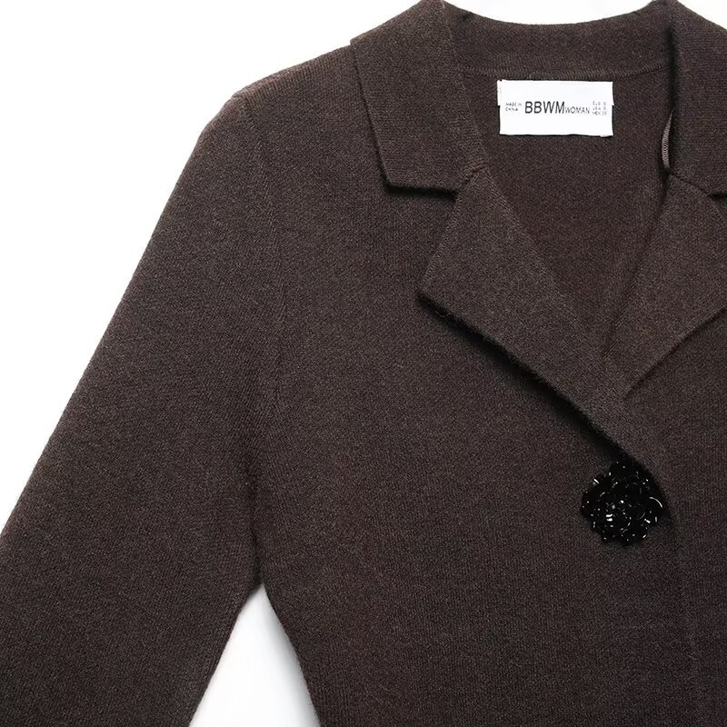 Knitted Suit Jacket With Jewelry Buttons