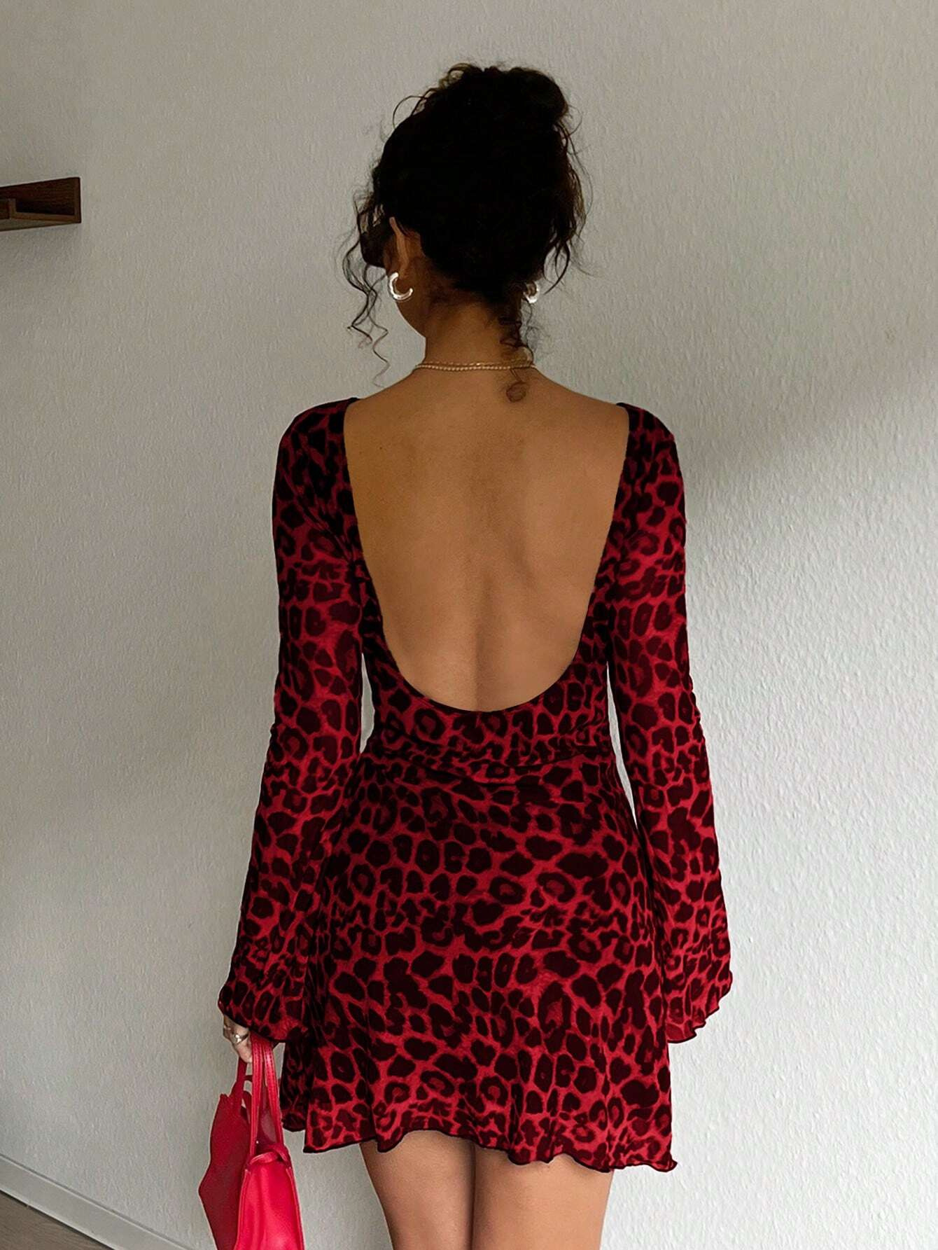 Casava Long Sleeve Leopard Print Dress