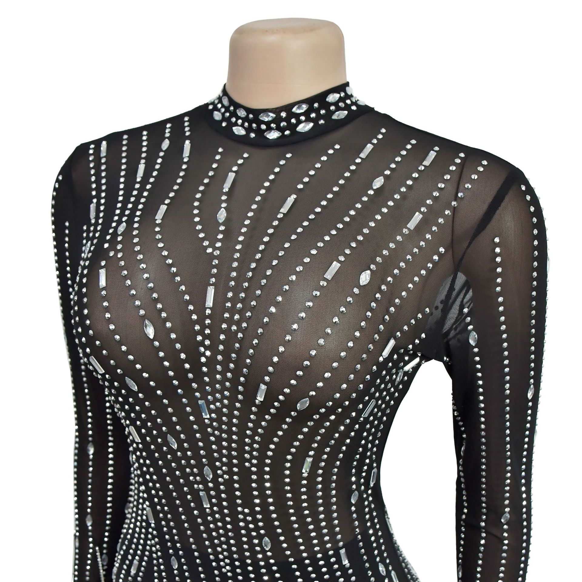 Pure Color Mesh Dress
