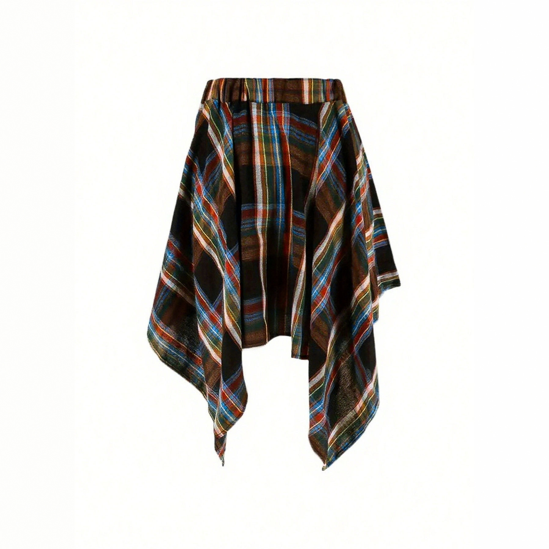 High Waist Plaid Mini Skirt