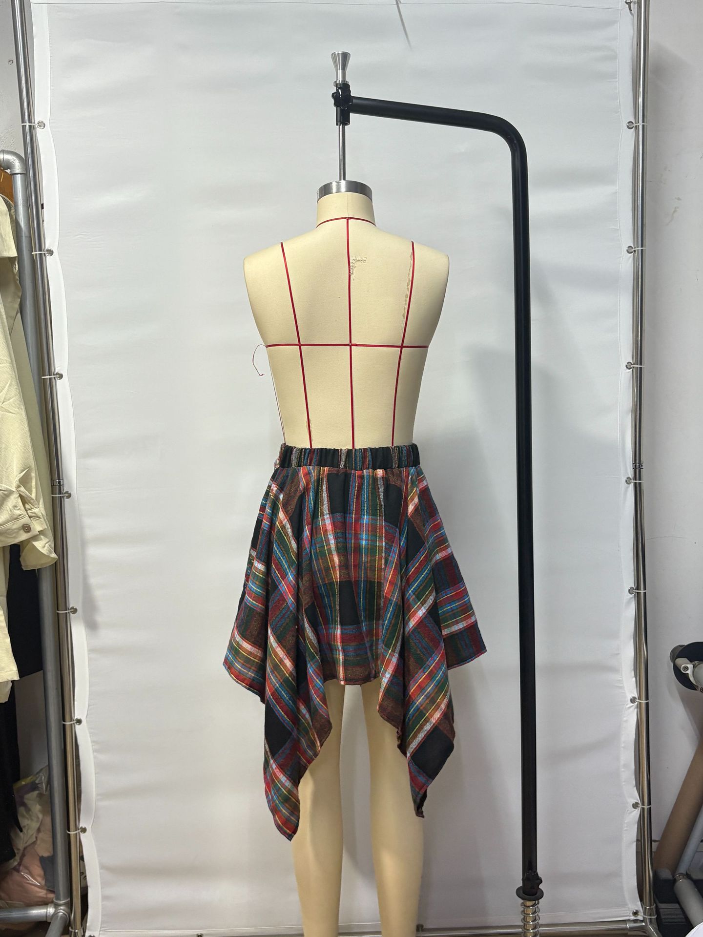 High Waist Plaid Mini Skirt