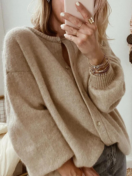 Women's Long Sleeve Knitted Cardigan Sweater