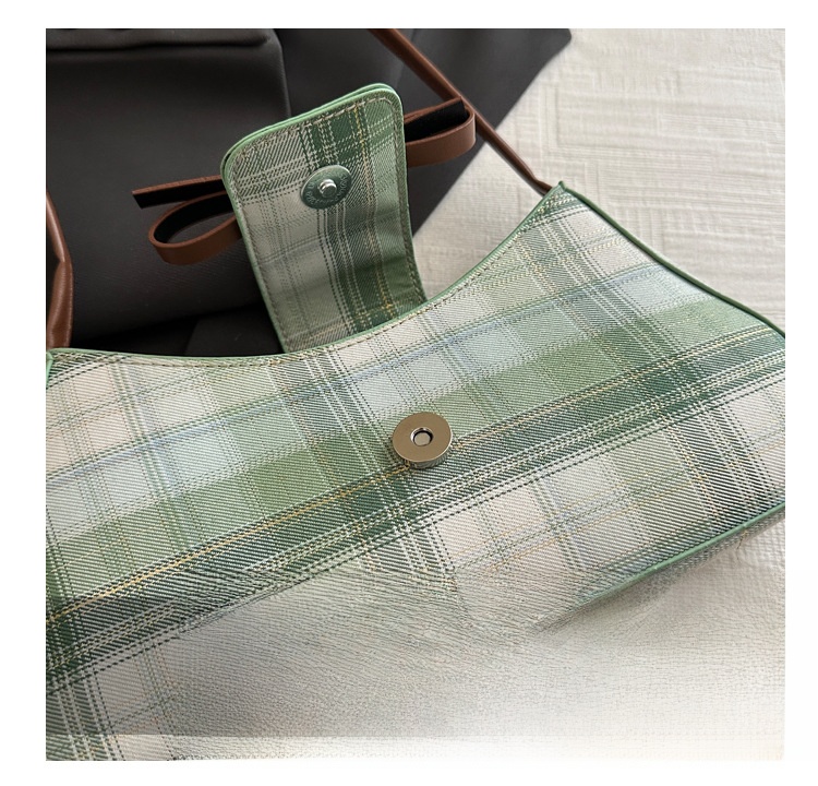 Retro Plaid Motorcycle Style Single Shoulder Bag