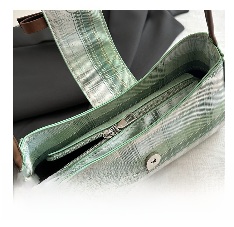 Retro Plaid Motorcycle Style Single Shoulder Bag