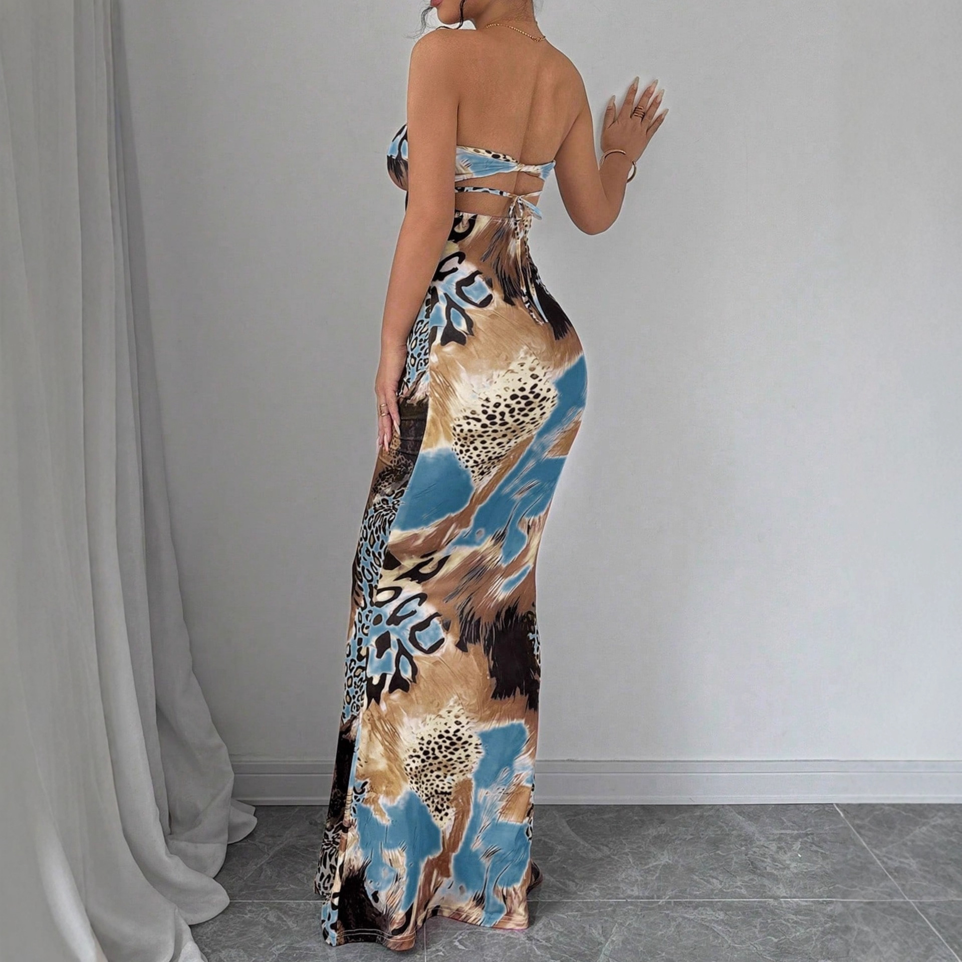 Casava Printed Strapless Sleeveless Dress
