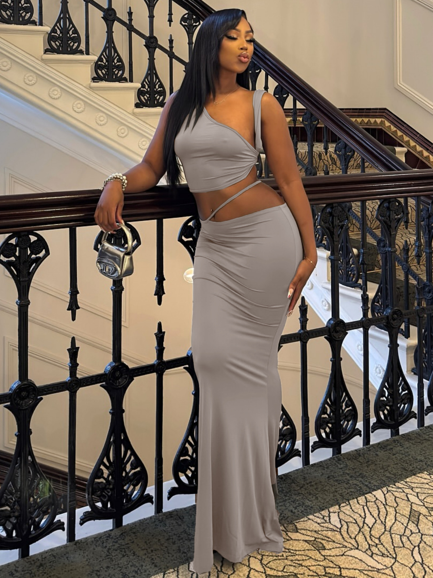 Casava Off-Shoulder Crop Top and Skirt Set
