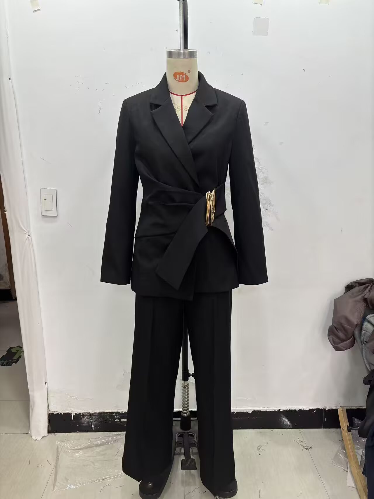 Women's Blazer With High-Waisted Straight-Leg Pants Set Business Casual