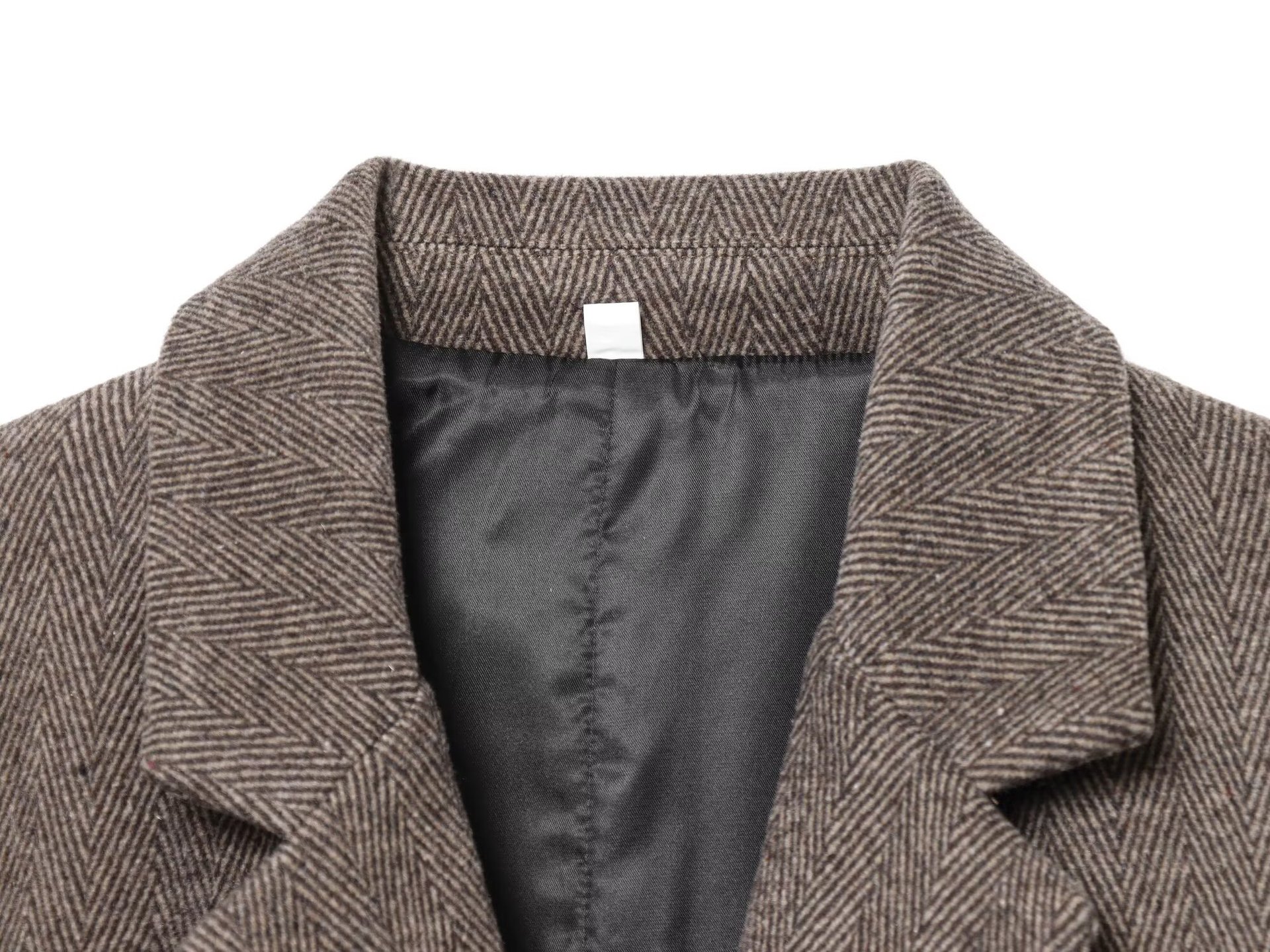Vintage French Plaid Blazer With Belt Long Sleeve Polyester Jacket