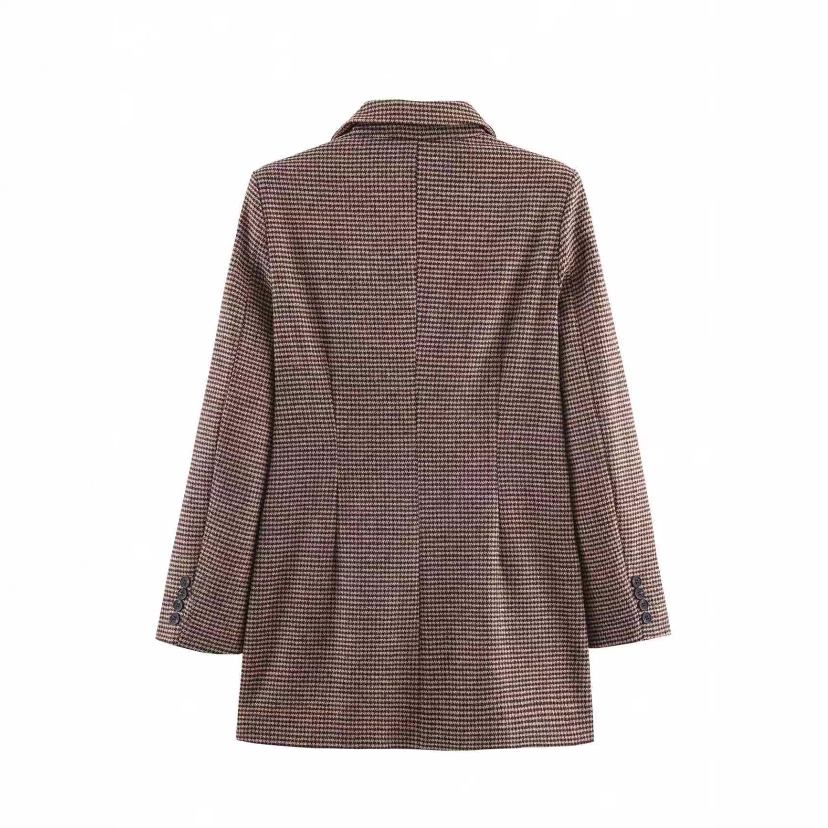 Women's Autumn Winter Plaid Blazer