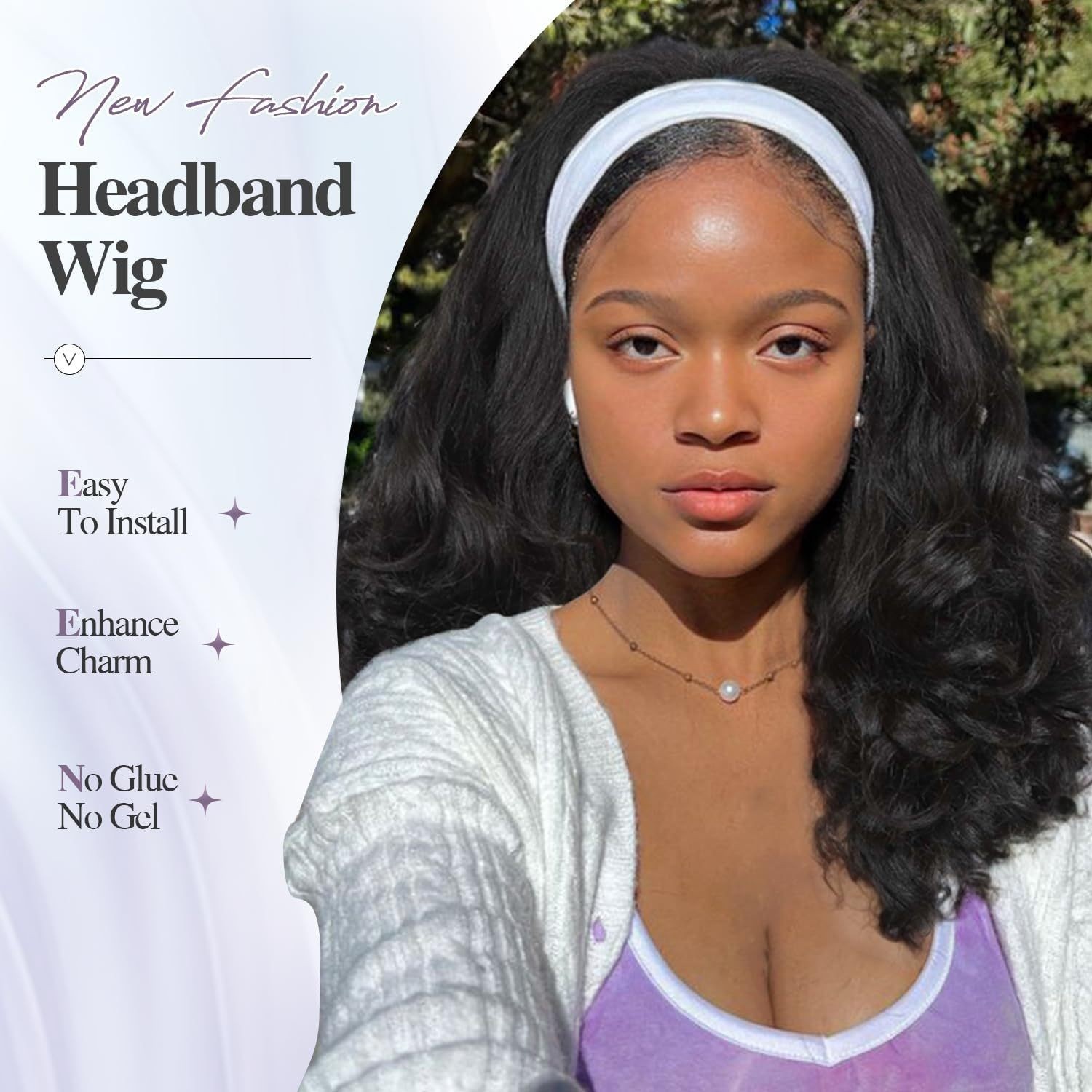 Wig With Curl Straight Full Head Casual Women's Hair Accessory Wig Headband