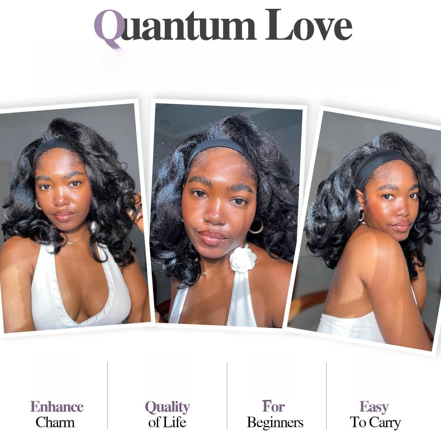 Wig With Curl Straight Full Head Casual Women's Hair Accessory Wig Headband