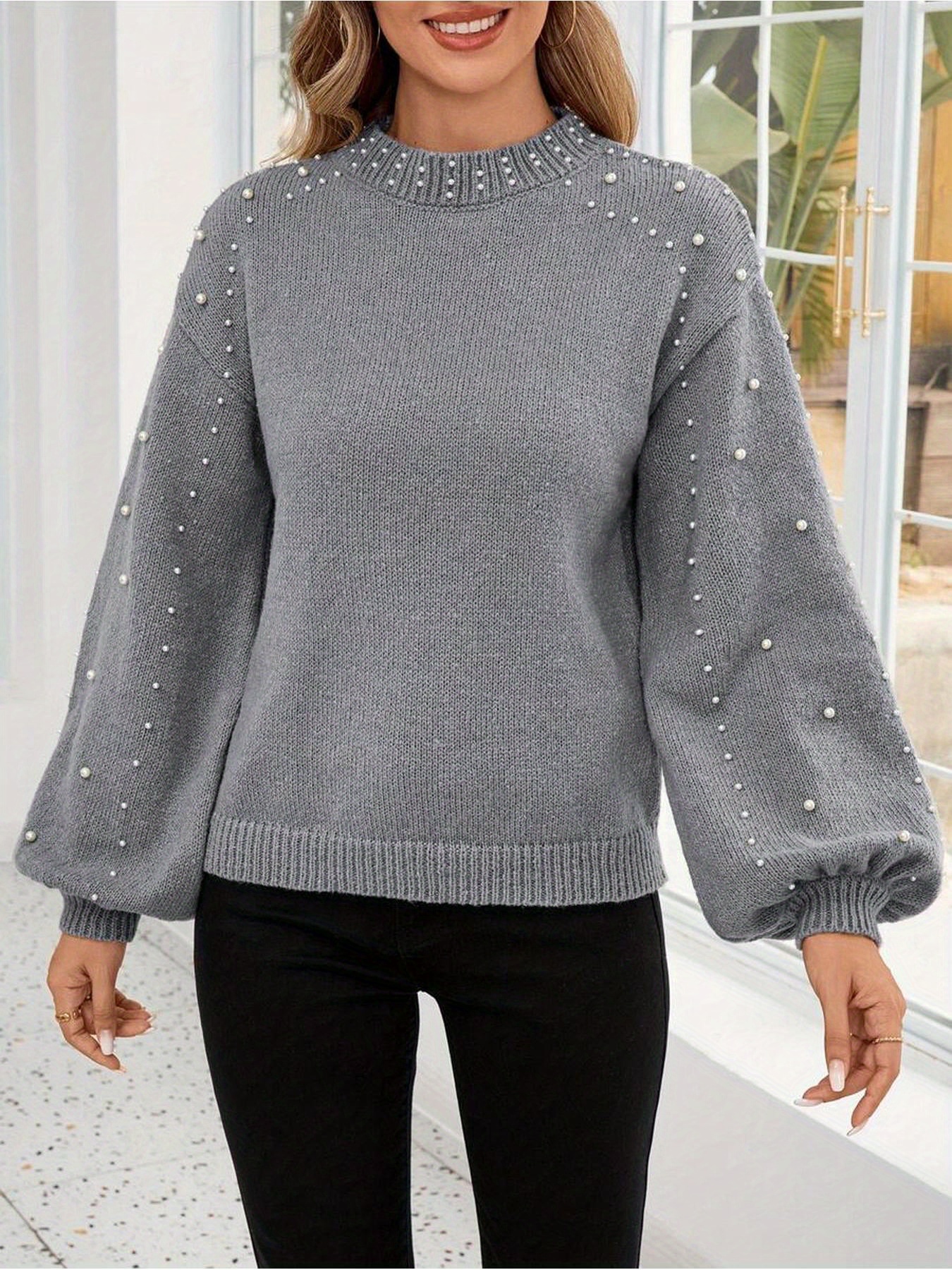 Casava Luma Pearl Lantern Sleeve Sweater