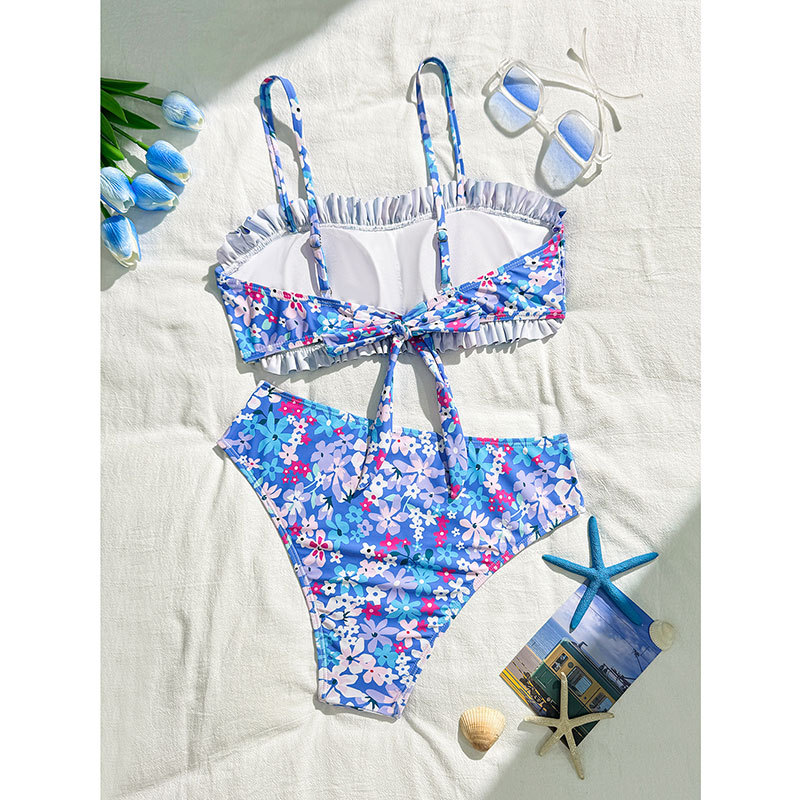Casava Bloom Lace-Up Bikini Top