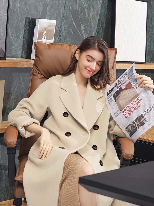 Women's Cashmere Coat, Loose Fit