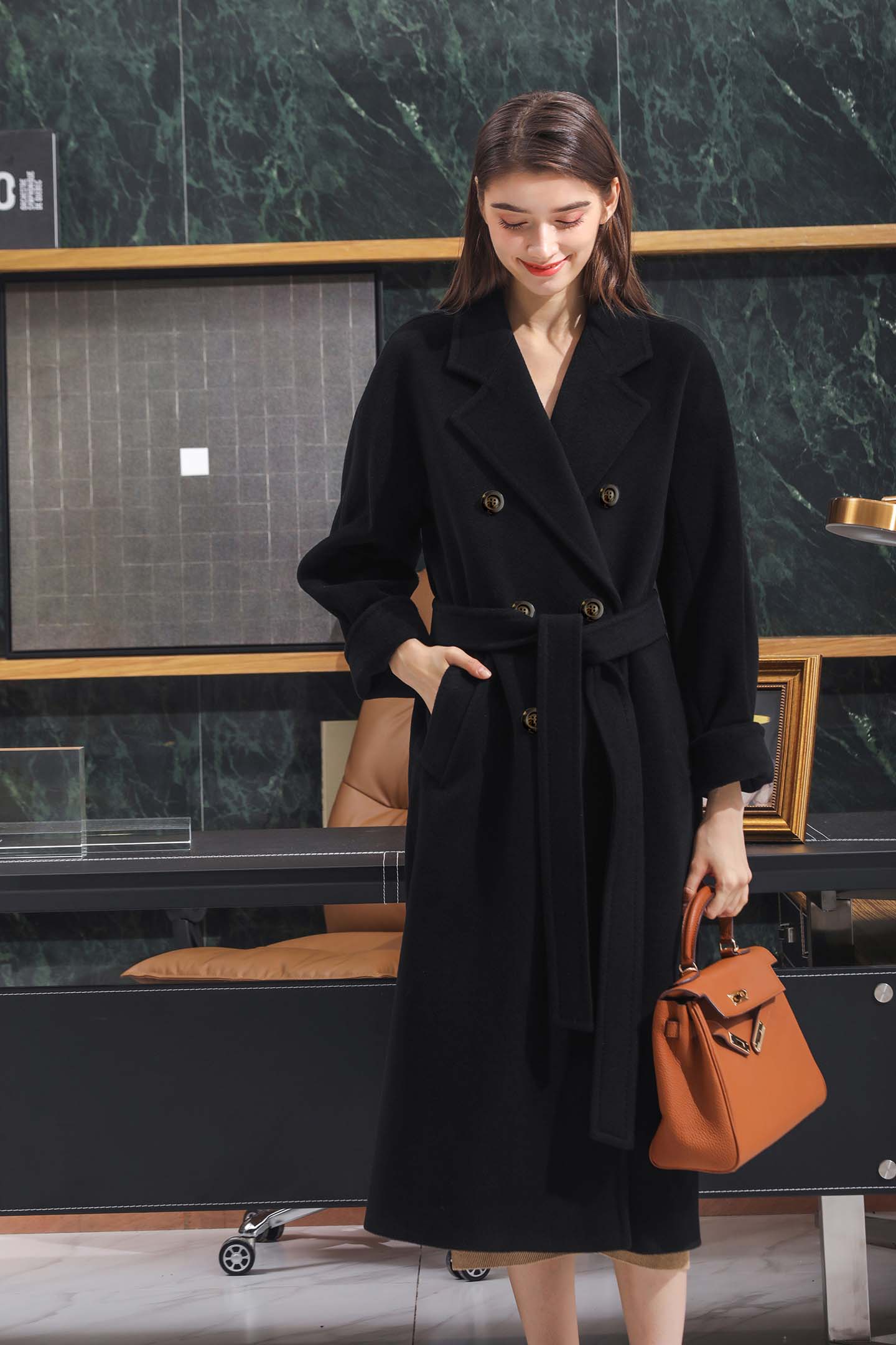 Women's Cashmere Coat, Loose Fit