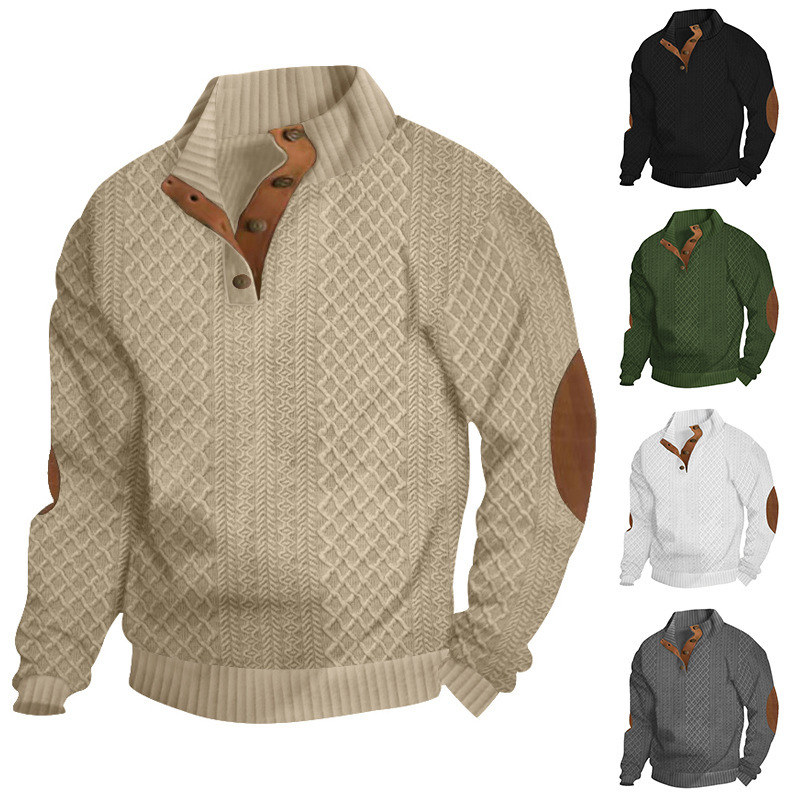 Men's Casual Knitted Long Sleeve Hoodie