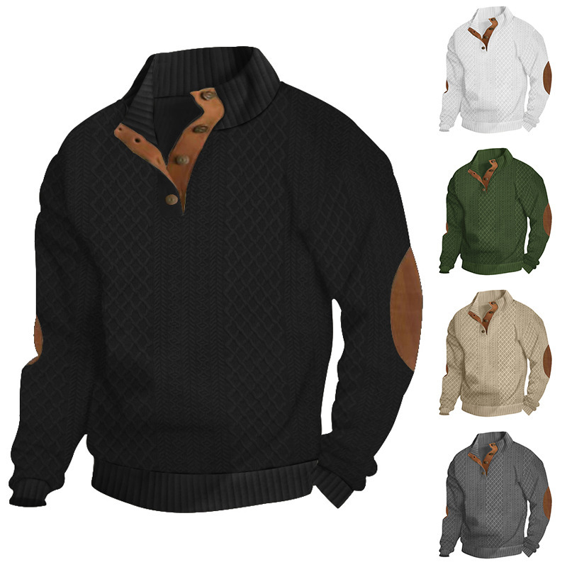 Men's Casual Knitted Long Sleeve Hoodie