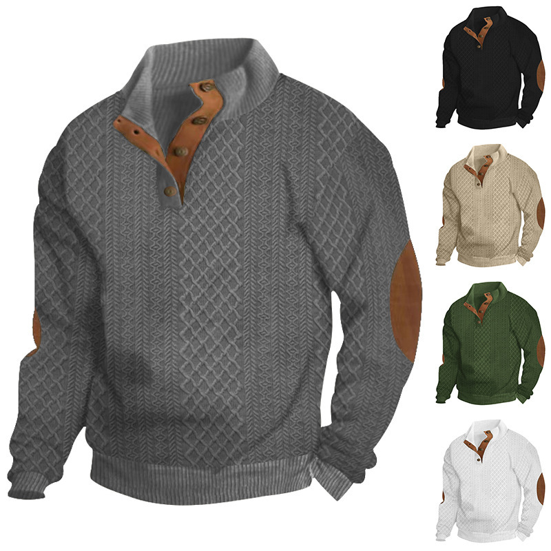 Men's Casual Knitted Long Sleeve Hoodie