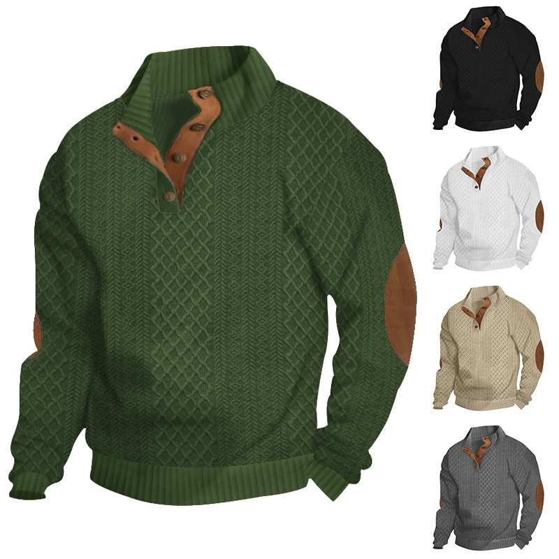Men's Casual Knitted Long Sleeve Hoodie