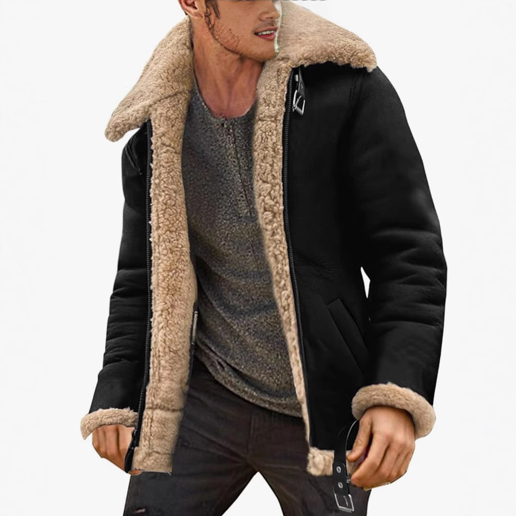Men's Thickened Faux Leather Jacket