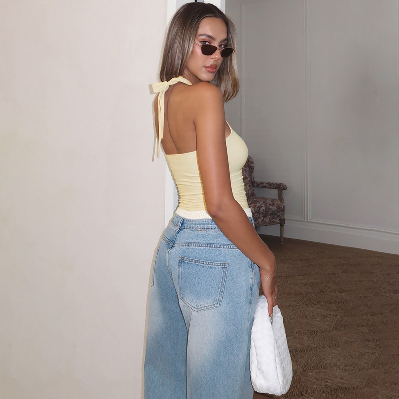Casava Backless Chic Puff Sleeve Top