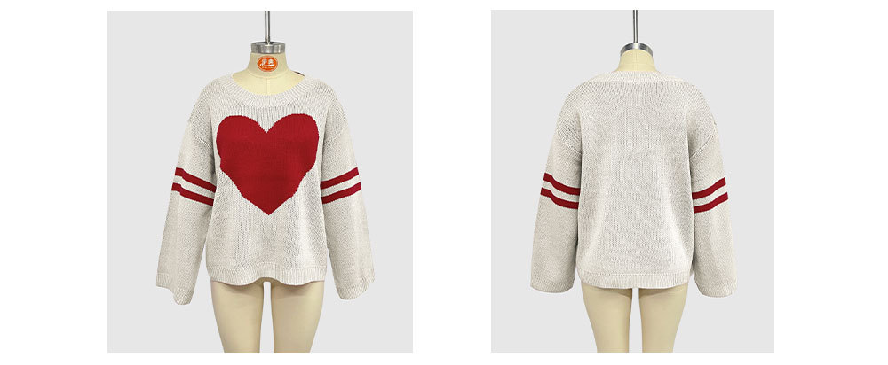 casava heart-pattern sweate