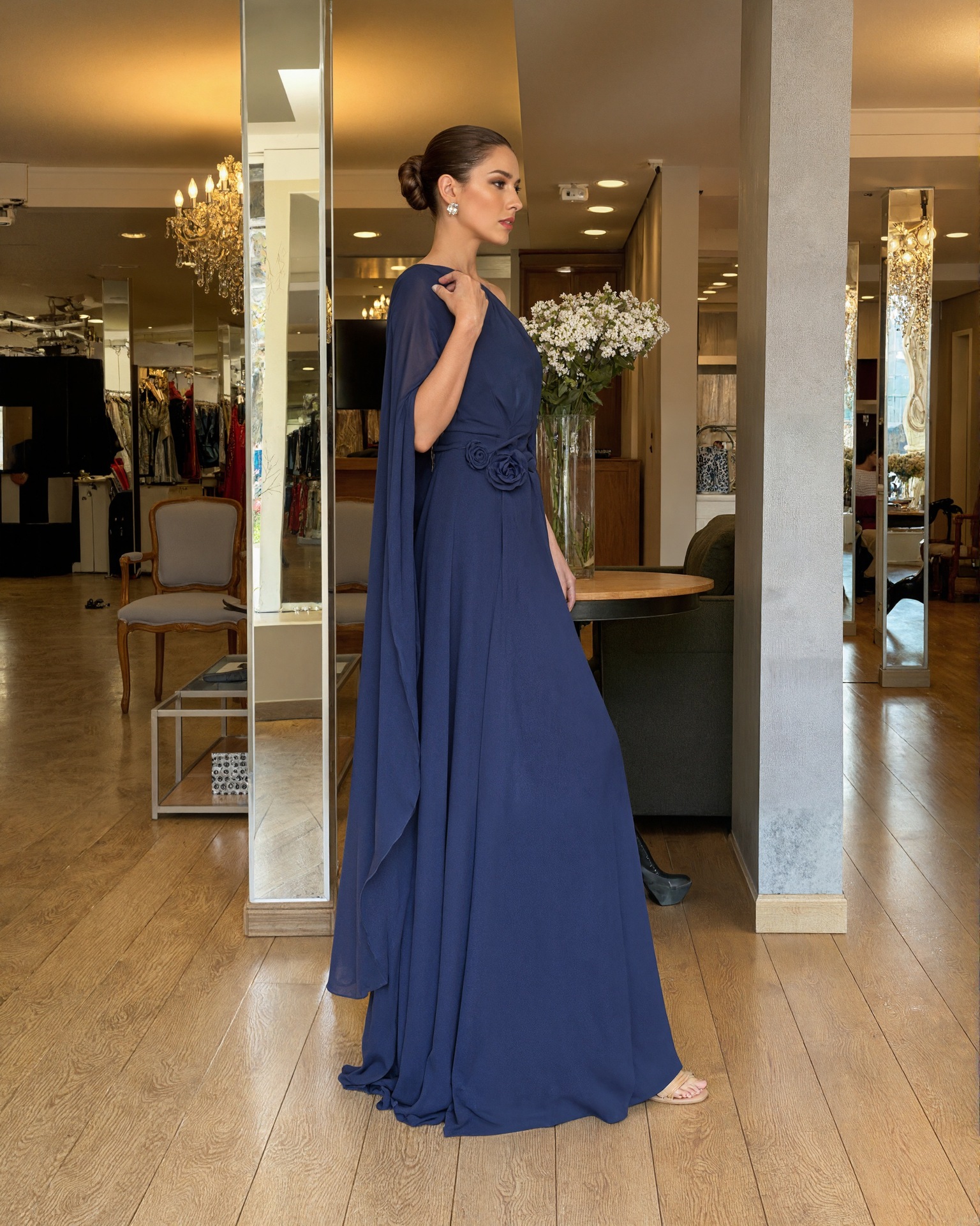 Casava Off-Shoulder Chiffon Gown