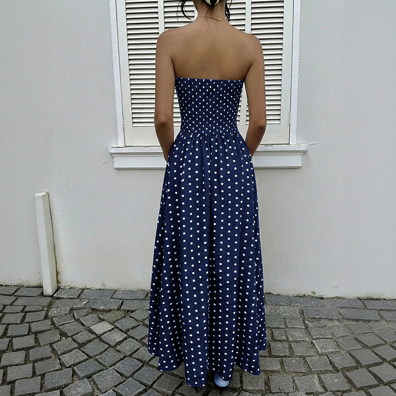 Sleeveless Sleeve Length Polka Dot Dress