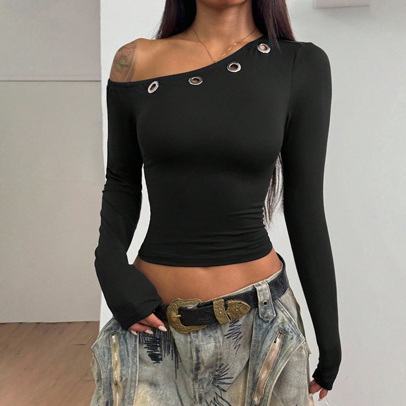 Solid Color Casual Long Sleeve T-shirt