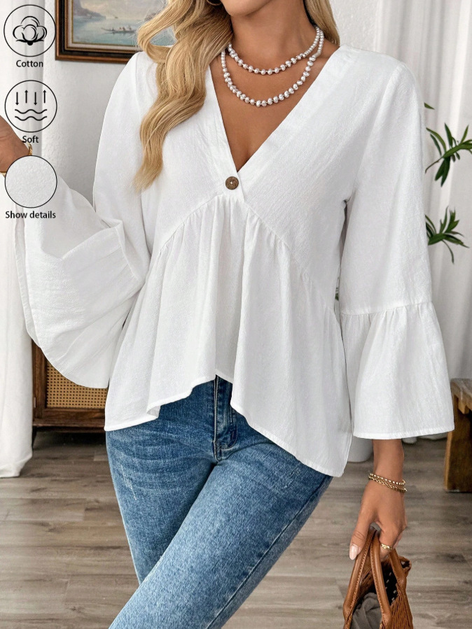 Casual Cotton Spring Summer Women's Shirt