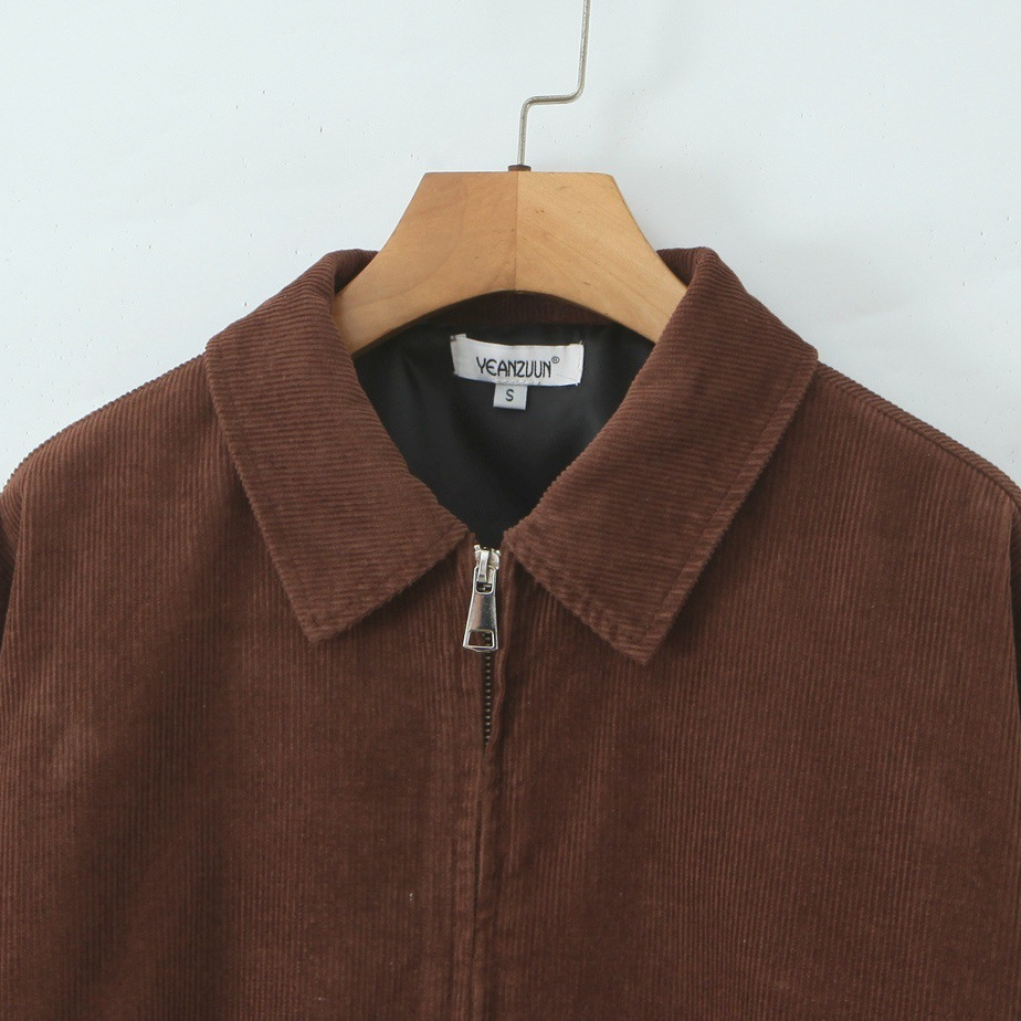 Maillard Style Solid Color Zipper Jacket