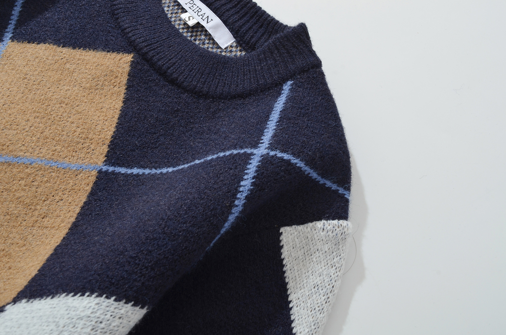 Geometric Acrylic Long Sleeve Sweater